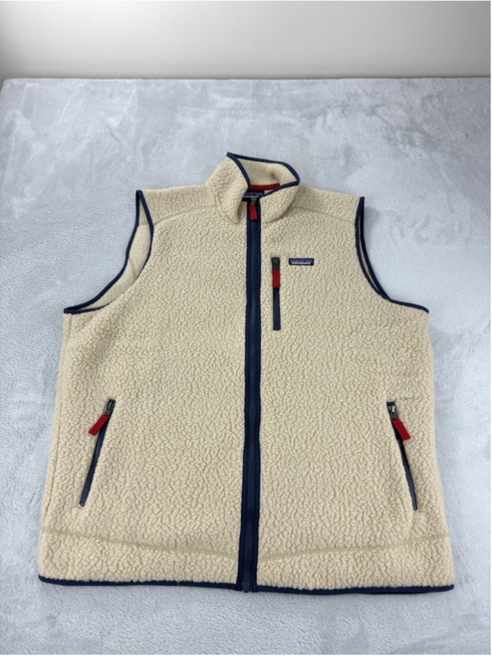 Patagonia Mens XXL Retro Pile Fleece Vest Pelican Smolder Blue